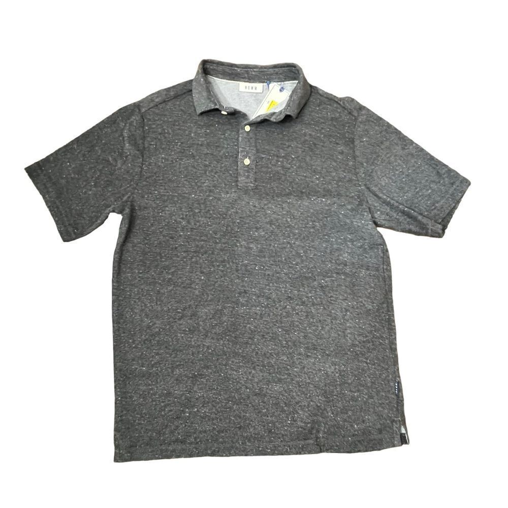 NWT Rowm‎ Men's Short Sleeve Polo Shirt Grey Medium